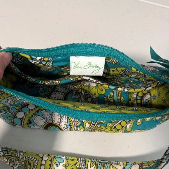 Vera Bradley Maggie Peacock Shoulder Bag Turquoise/Lime/Teal Paisley Print - Picture 4 of 8